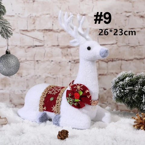 Christmas White Reindeer 2019 Standing Simulated Simulation White Deer Xmas White Elk Resin Wedding Decor Kids New Year Toy