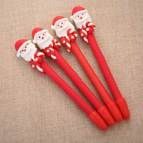 Christmas Cute Xmas santa Ballpoint Smooth  Soft Pottery Pens Writing Supply Ballpoint Award Student Small Christmas Gift