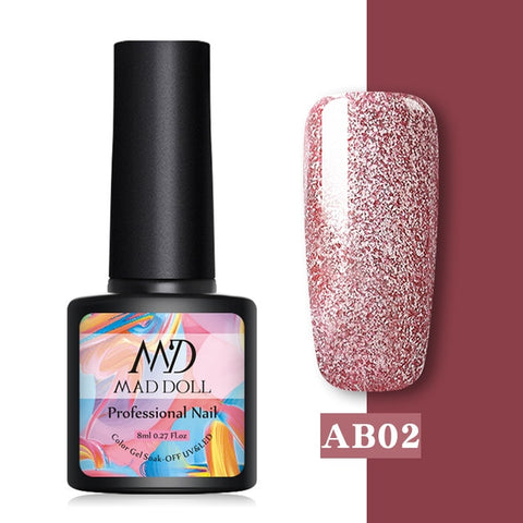 MAD DOLL 1 Bottle 8ml Christmas UV Gel Xmas Polish Sequins Nail Gel Holographic Glitter Soak Off Nail Art Gel Polish Varnish