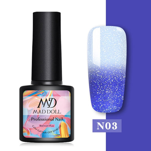 MAD DOLL 1 Bottle 8ml Christmas UV Gel Xmas Polish Sequins Nail Gel Holographic Glitter Soak Off Nail Art Gel Polish Varnish