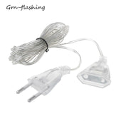 3M EU US Power Extension Cable Plug Transparent Standard Power Extension Cord For Home Holiday Led String Light Christmas Lights