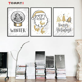 Modern Minimalist Christmas Art Decorative Painting Snowman Elk Living Room Bedroom Frameless Paintings Cpr4069