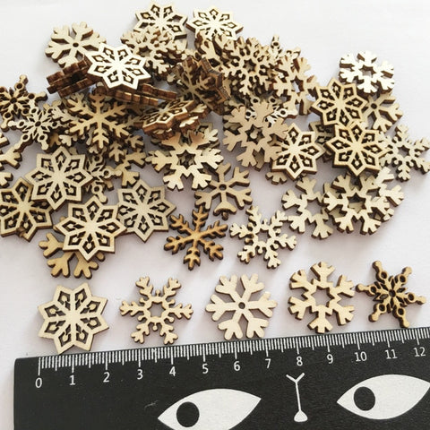 50pcs Wooden 2019 Christmas Decorations Mini Tree Ornaments Santa Claus Snowman Deer Xmas Party Decoration for Home New Year