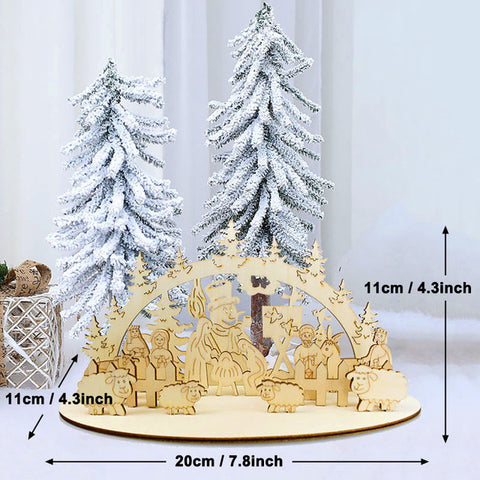 50pcs Wooden 2019 Christmas Decorations Mini Tree Ornaments Santa Claus Snowman Deer Xmas Party Decoration for Home New Year