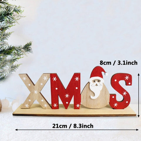 50pcs Wooden 2019 Christmas Decorations Mini Tree Ornaments Santa Claus Snowman Deer Xmas Party Decoration for Home New Year