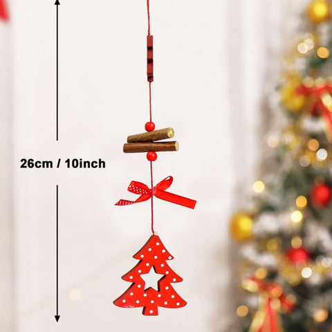 50pcs Wooden 2019 Christmas Decorations Mini Tree Ornaments Santa Claus Snowman Deer Xmas Party Decoration for Home New Year