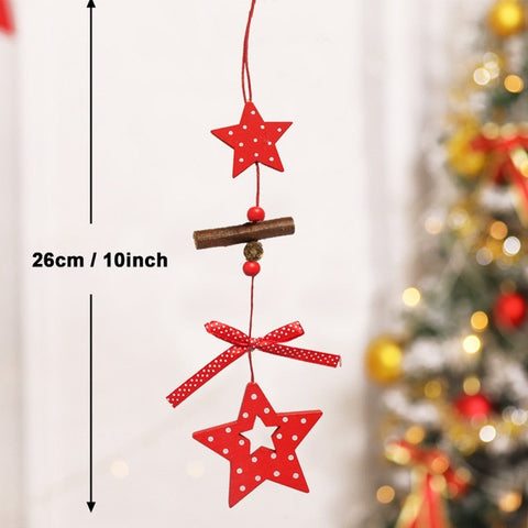 50pcs Wooden 2019 Christmas Decorations Mini Tree Ornaments Santa Claus Snowman Deer Xmas Party Decoration for Home New Year