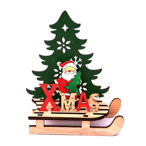 2020 New Year Natural Xmas Elk Wood Craft Christmas Tree Ornament Christmas Decoration For Home Wooden Pendant Navidad Gifts Hot