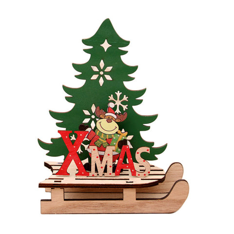 2020 New Year Natural Xmas Elk Wood Craft Christmas Tree Ornament Christmas Decoration For Home Wooden Pendant Navidad Gifts Hot