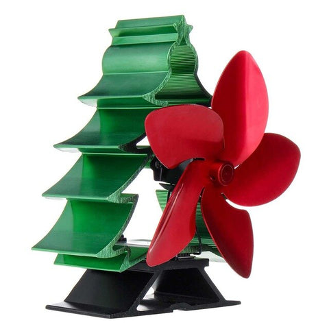 180CFM 5 Blade Home Fireplace Heat Powered Stove Fan komin Log Wood Burner Eco Friendly Christmas Tree Shape Heat Distribution