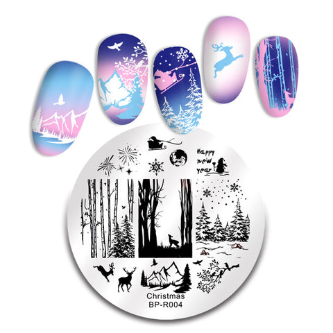 BORN PRETTY 1PC Christmas Nail Stamping Template Flower Animal Geometry Love Valentine's Day Rectangle Nail Art Stamping Plate