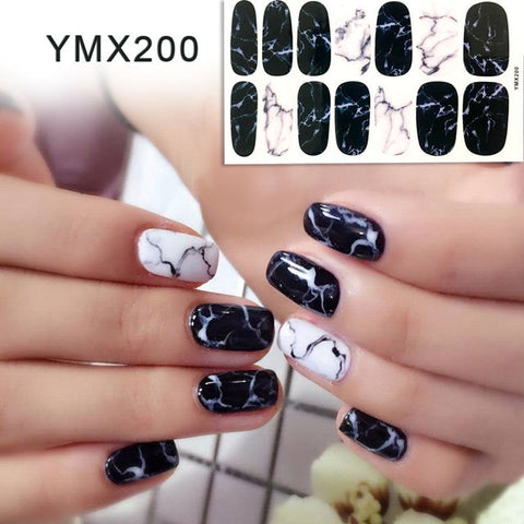 14tips/sheet DIY Christmas Snowman Snowflake Patterns Adhesive Nail Art Stickers Full Wraps Tips Slider Waterproof Drop Shipping