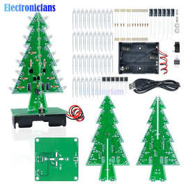 3D Christmas Tree DIY Kits 7 Color Light Flash LED Circuit Christmas Trees LED