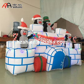 Inflatable Christmas Igloo Inflatable Animated Penguins with Light