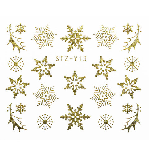 1 Sheet Xmas Pattern for Nail Sticker 3D Snowflake Star Laser Glitter Christmas Nail Art Transfer Stickers