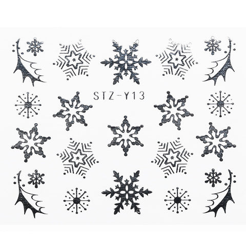 1 Sheet Xmas Pattern for Nail Sticker 3D Snowflake Star Laser Glitter Christmas Nail Art Transfer Stickers