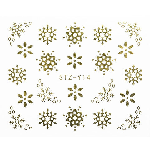 1 Sheet Xmas Pattern for Nail Sticker 3D Snowflake Star Laser Glitter Christmas Nail Art Transfer Stickers