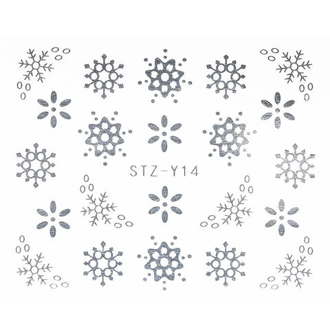 1 Sheet Xmas Pattern for Nail Sticker 3D Snowflake Star Laser Glitter Christmas Nail Art Transfer Stickers