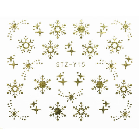 1 Sheet Xmas Pattern for Nail Sticker 3D Snowflake Star Laser Glitter Christmas Nail Art Transfer Stickers