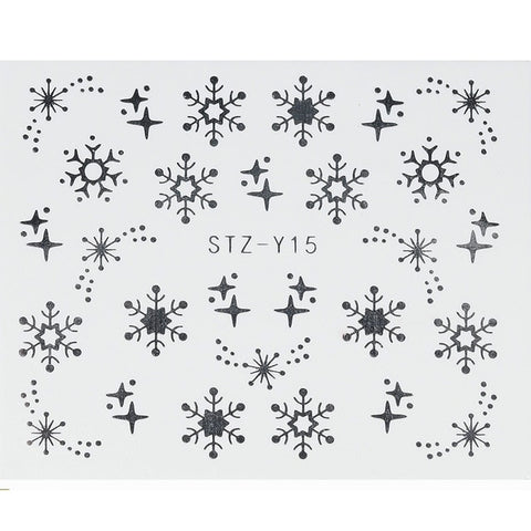 1 Sheet Xmas Pattern for Nail Sticker 3D Snowflake Star Laser Glitter Christmas Nail Art Transfer Stickers