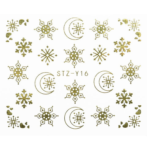 1 Sheet Xmas Pattern for Nail Sticker 3D Snowflake Star Laser Glitter Christmas Nail Art Transfer Stickers