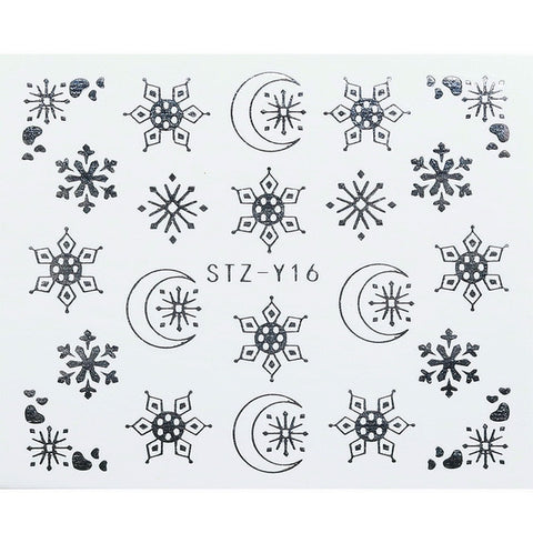 1 Sheet Xmas Pattern for Nail Sticker 3D Snowflake Star Laser Glitter Christmas Nail Art Transfer Stickers