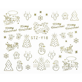 1 Sheet Xmas Pattern for Nail Sticker 3D Snowflake Star Laser Glitter Christmas Nail Art Transfer Stickers