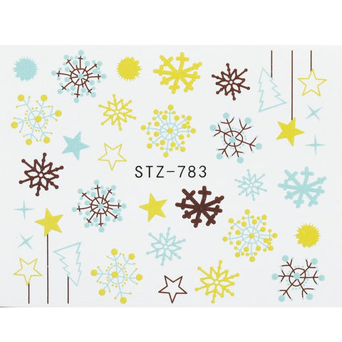 1 Sheet Xmas Pattern for Nail Sticker 3D Snowflake Star Laser Glitter Christmas Nail Art Transfer Stickers