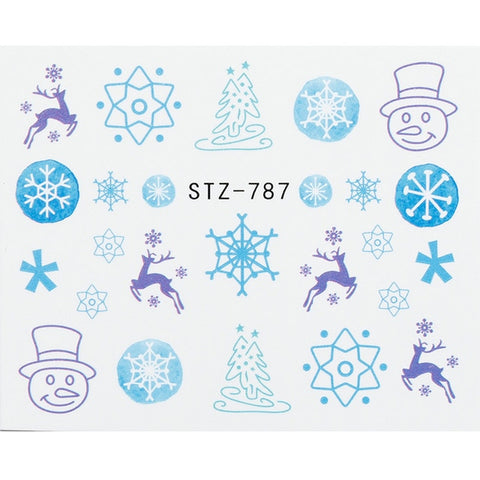 1 Sheet Xmas Pattern for Nail Sticker 3D Snowflake Star Laser Glitter Christmas Nail Art Transfer Stickers