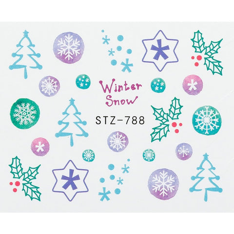 1 Sheet Xmas Pattern for Nail Sticker 3D Snowflake Star Laser Glitter Christmas Nail Art Transfer Stickers