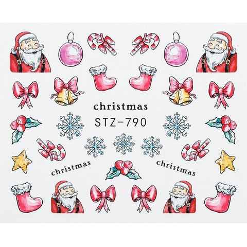 1 Sheet Xmas Pattern for Nail Sticker 3D Snowflake Star Laser Glitter Christmas Nail Art Transfer Stickers