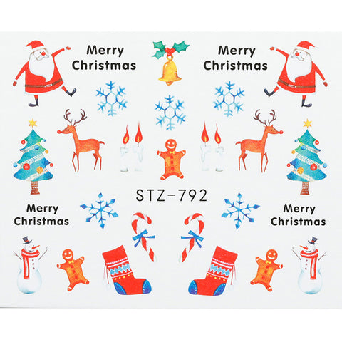 1 Sheet Xmas Pattern for Nail Sticker 3D Snowflake Star Laser Glitter Christmas Nail Art Transfer Stickers