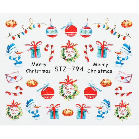 1 Sheet Xmas Pattern for Nail Sticker 3D Snowflake Star Laser Glitter Christmas Nail Art Transfer Stickers