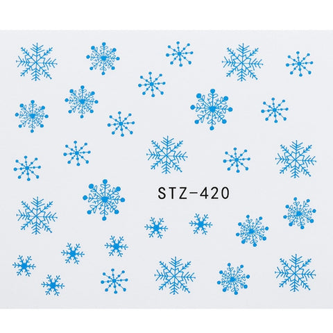 1 Sheet Xmas Pattern for Nail Sticker 3D Snowflake Star Laser Glitter Christmas Nail Art Transfer Stickers