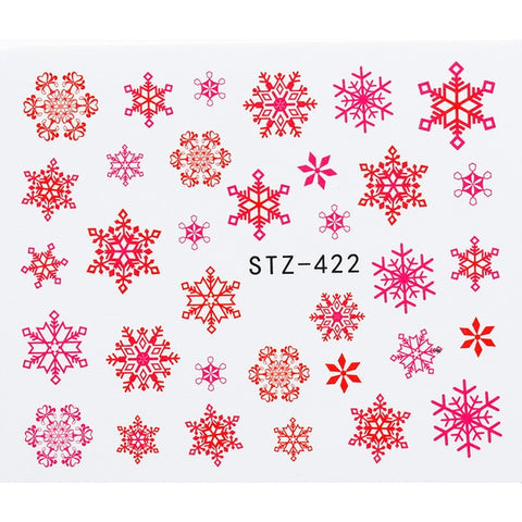 1 Sheet Xmas Pattern for Nail Sticker 3D Snowflake Star Laser Glitter Christmas Nail Art Transfer Stickers