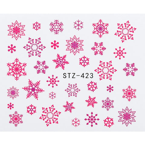 1 Sheet Xmas Pattern for Nail Sticker 3D Snowflake Star Laser Glitter Christmas Nail Art Transfer Stickers