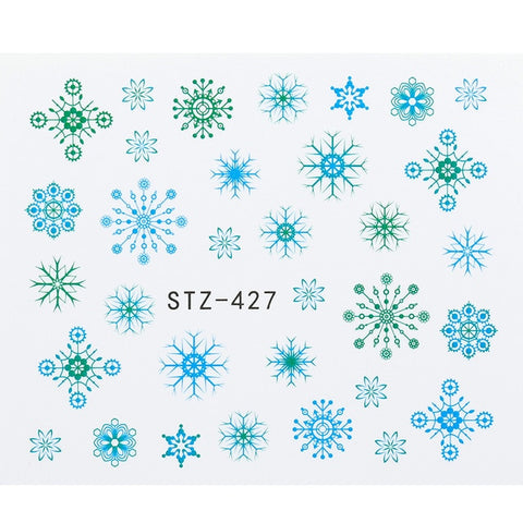 1 Sheet Xmas Pattern for Nail Sticker 3D Snowflake Star Laser Glitter Christmas Nail Art Transfer Stickers