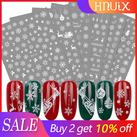 1 pieces stickers for christmas nails decals snowflakes envelopes christmas snowman decorations for winter nails manicure tools