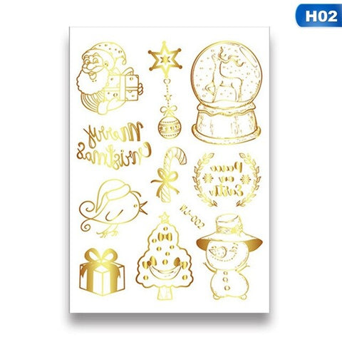 2pcs Paper Santa Claus Christmas Stickers Removeable Xmas Tattoo Stickers Navidad Ornaments Christmas Decor for Home Noel