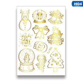 2pcs Paper Santa Claus Christmas Stickers Removeable Xmas Tattoo Stickers Navidad Ornaments Christmas Decor for Home Noel