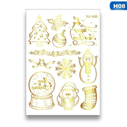 2pcs Paper Santa Claus Christmas Stickers Removeable Xmas Tattoo Stickers Navidad Ornaments Christmas Decor for Home Noel