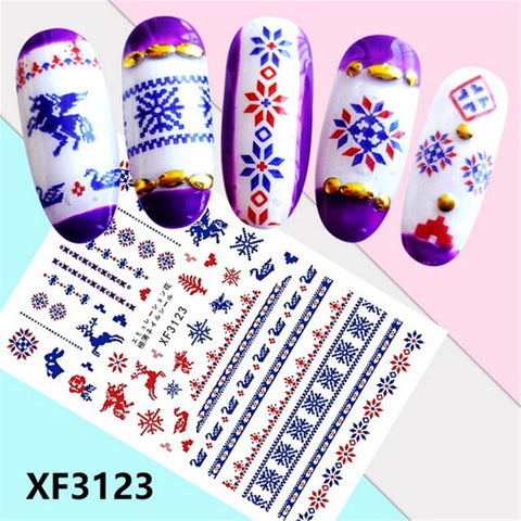 ROSALIND 1pcs Nail Stickers Water Transfer Sticker Nail Art As Picture Show Stickers Nail Art Noel As Picture Show 15.3x9cm