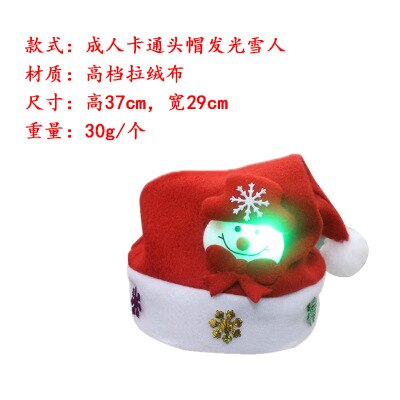 2019 Kids Adult LED Christmas Hat Santa Claus Reindeer Snowman Xmas Gifts Cap bonnet de noel adulte santa claus hat dropship