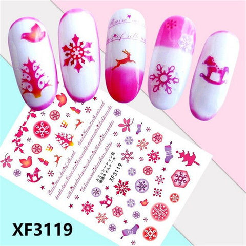 ROSALIND 1PCS Stickers Nail Art Noel Christmas Nail Art Water Transfer Decals Snowflake Xmas Manicure Stickers Tips