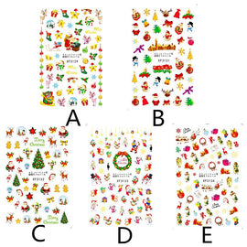 ROSALIND Christmas Full Cover Nail Decals Lot Nail Art Water Transfer Decals Snowflake Xmas Manicure Stickers Tips