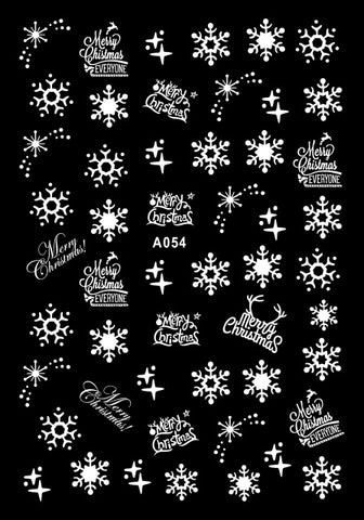 Merry Christmas Nail Art Decals Decoration Self Adhesive Nail Art Stickers Manicure Design White Snow Sticker for Nail Design