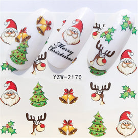 2019 NEW Winter Christmas Slider Nail Decals Nail Art Sticker DIY Manicure Water Accessory Transfer Foil Xmas Gift