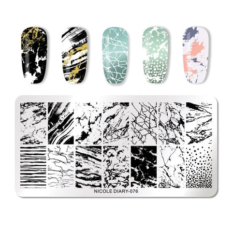 NICOLE DIARY Christmas Series Nail Stamping Template Holloween Series Image Stamp Plate Flower Marble Geometric DIY Stencil Tool