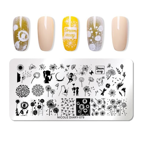 NICOLE DIARY Christmas Series Nail Stamping Template Holloween Series Image Stamp Plate Flower Marble Geometric DIY Stencil Tool