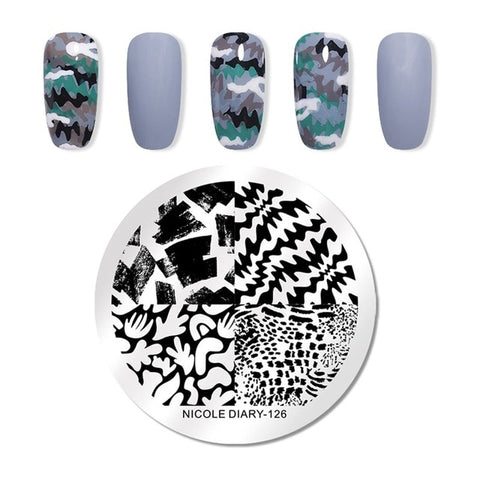 NICOLE DIARY Christmas Series Nail Stamping Template Holloween Series Image Stamp Plate Flower Marble Geometric DIY Stencil Tool